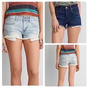 American Eagle Super Stretch Hi-Rise/Stretch Fringed Hem Shortie BUNDLE